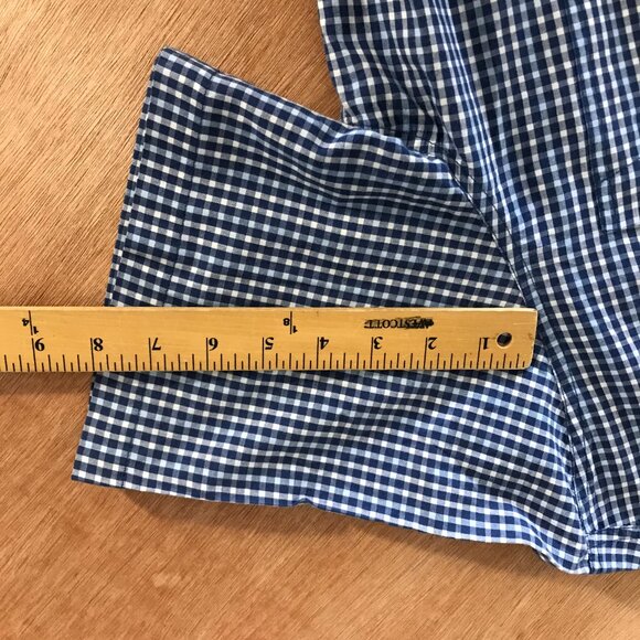 Chaps Easy Care Shirt Men XL Blue Plaid Button Down Pocket Crest Short Sleeve - Picture 9 of 14